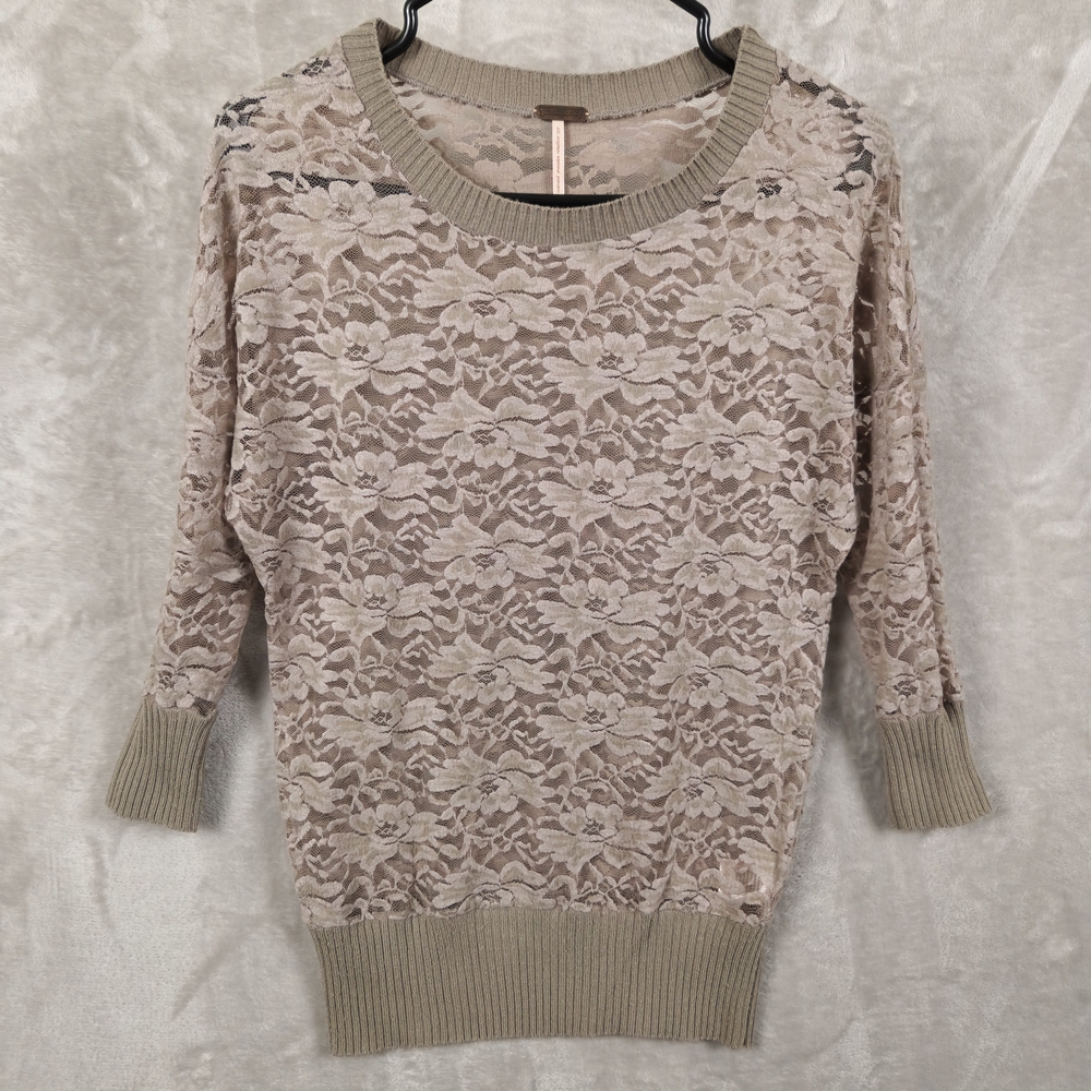 Temperance Blouse Top Mesh Lace Size S‎ Romantic Whimsy City Chic